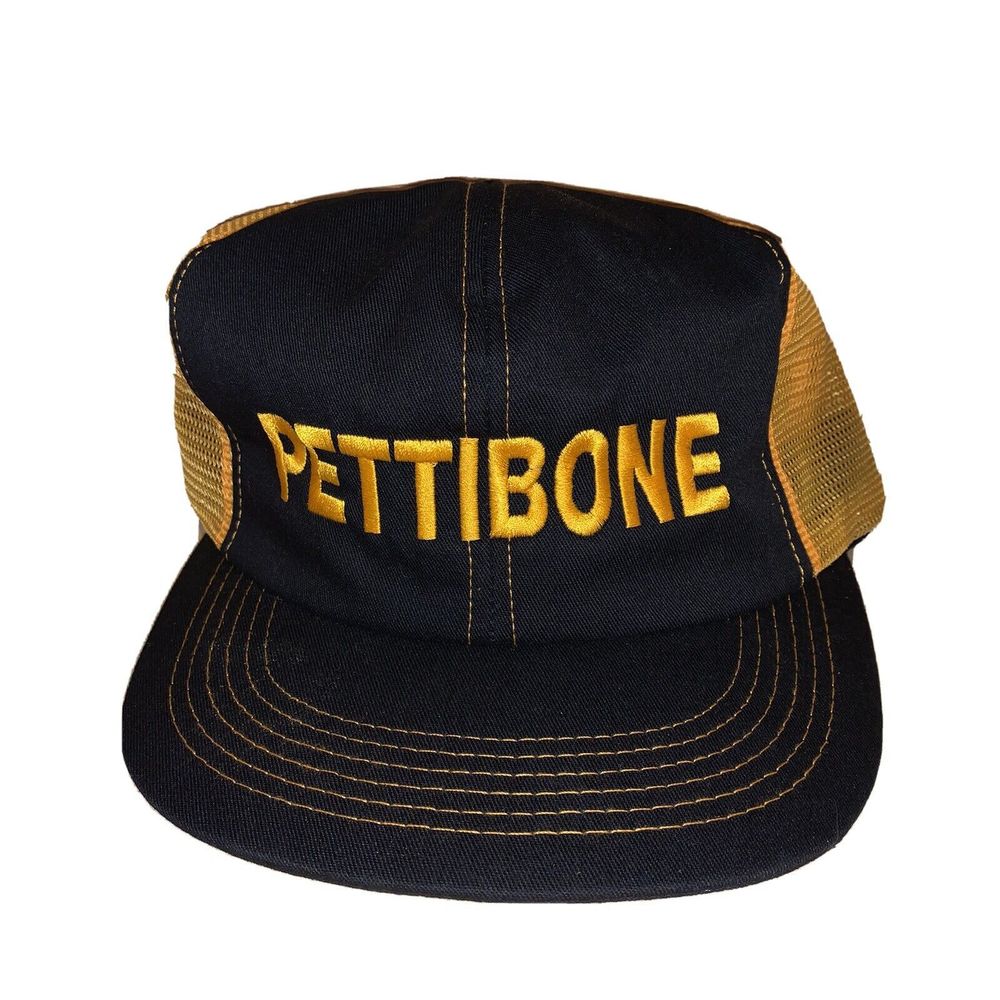 Vintage Pettibone Machinery K-Products RARE Yellow Mesh Trucker Snapback Hat